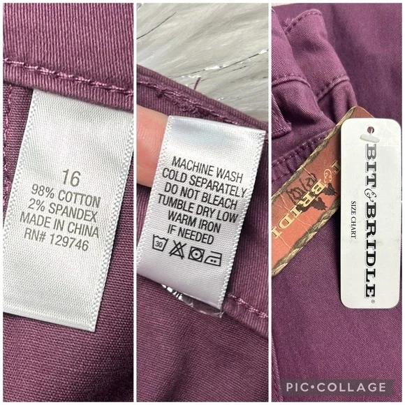 Brit & Brindle size 16 Tractor Supply Purple Western Straight Pants Plus - Picture 9 of 14